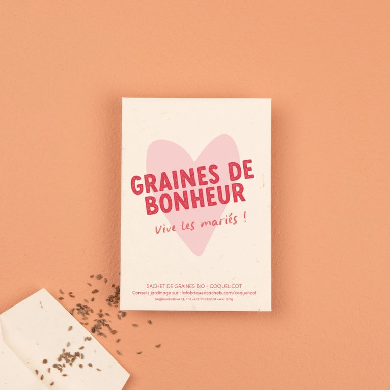 Vive les mariés - Sachet de graines de Coquelicot