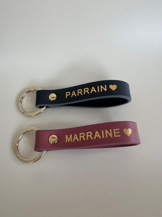Porte-clé PARRAIN, MARRAINE