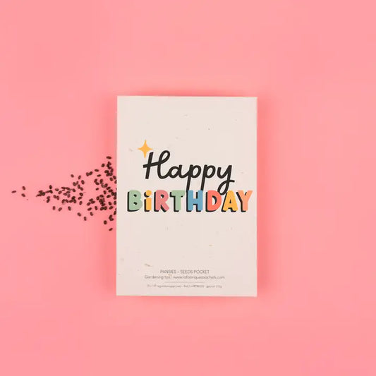 Joyeux anniversaire Sachet de graines de Pensées
